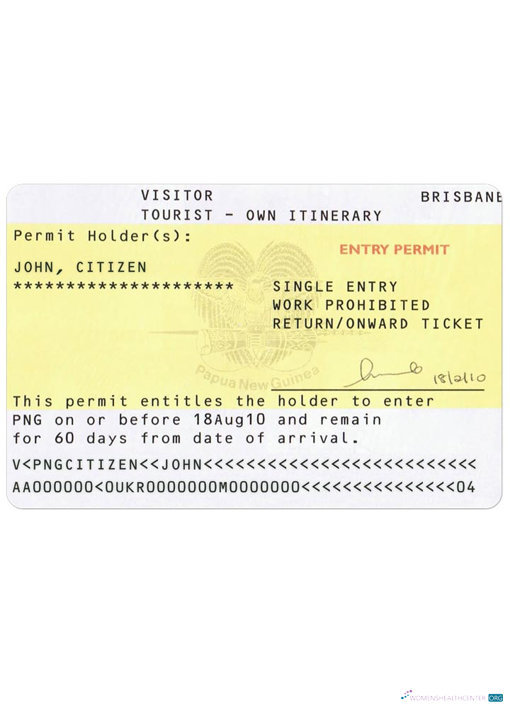 Download PAPUA NEW GUINEA visa Photoshop template